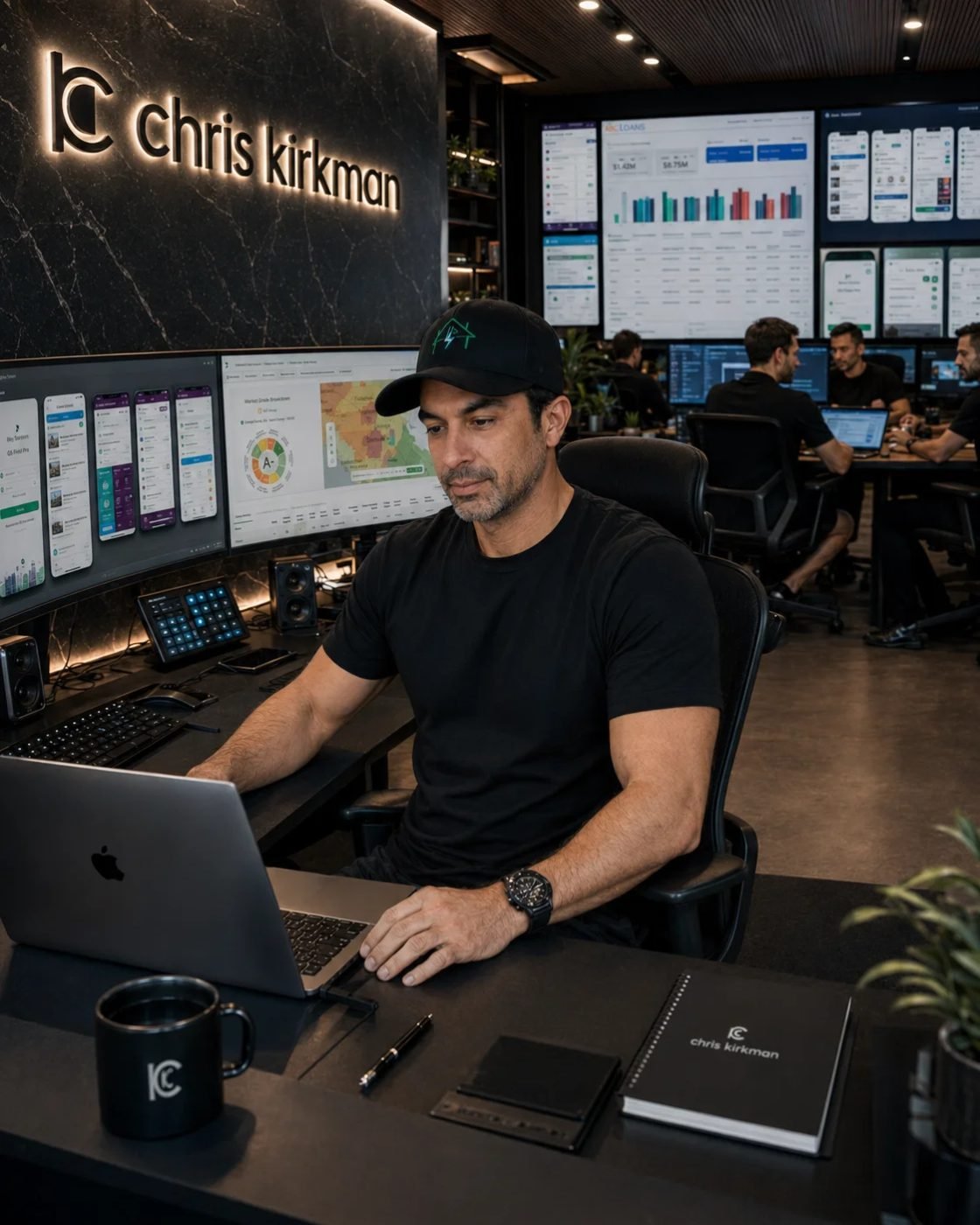Chris Kirkman at the desk where most of this gets figured out
